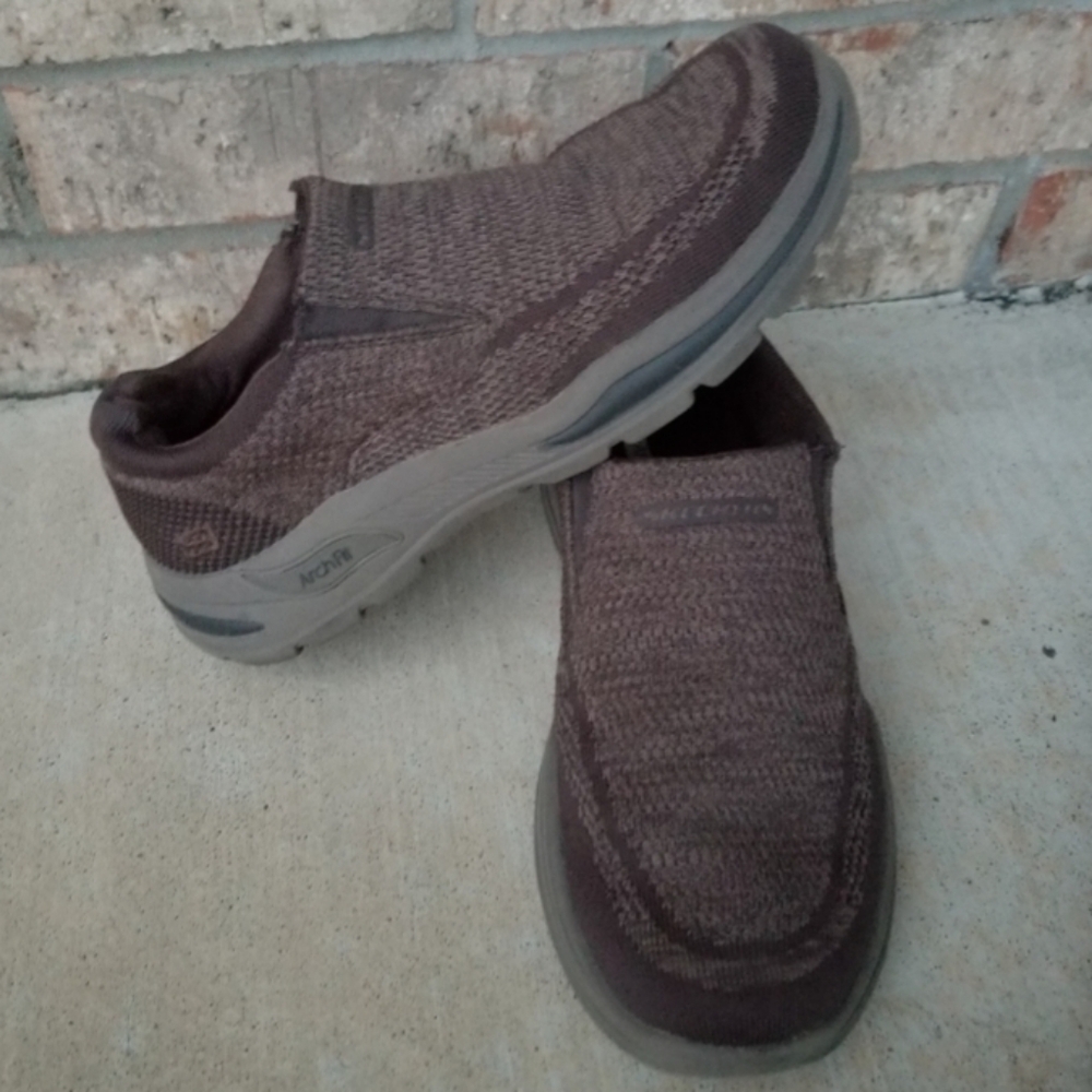 Skechers BROWN Casual Shoes (Men 8.5) 204495WW WIDE Comfort Memory Foam